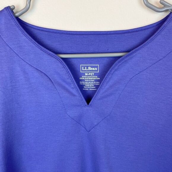 L.L. Bean 3/4 Sleeve Pima Cotton Split-Neck Tunic - Picture 6 of 6